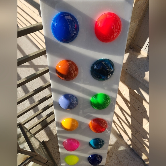 SOLD - Resin Art Bright Bold Energetic 1 of A Kind Artwork - Picture 5 of 16